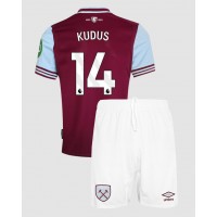 Stroje piłkarskie West Ham United Mohammed Kudus #14 Koszulka Podstawowej dla dzieci 2024-25 Krótki Rękaw (+ szorty)